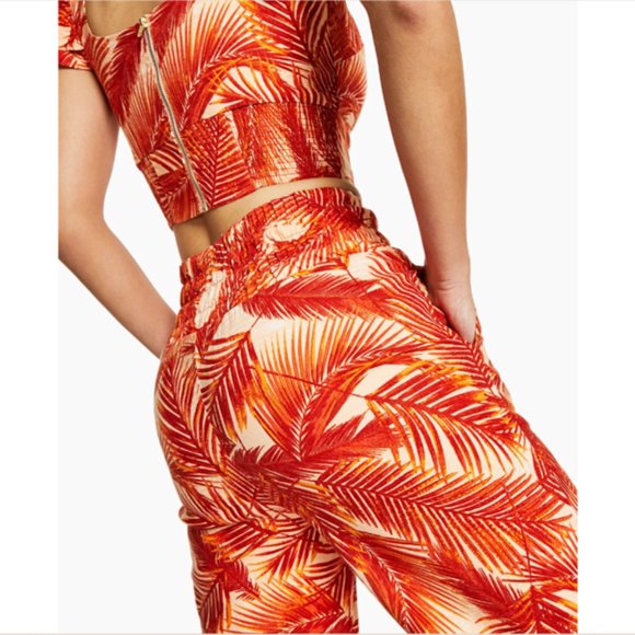 NWT INC International Concepts Orange Tropical Print Pants Size 14P - Picture 4 of 13